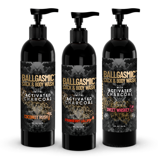 Shop by best sellers - Ballgasmic sack wash with activated charcoal 3pk variety pack