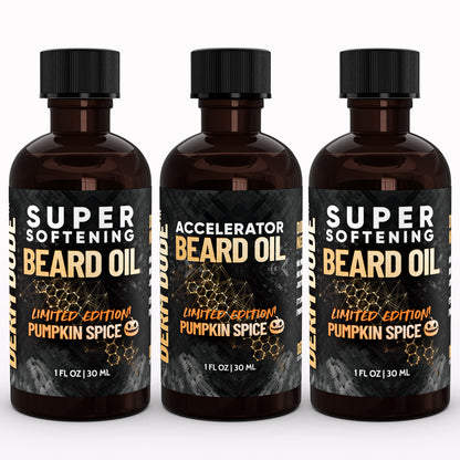 3 Pack Limited Edition Accelerator Beard Oil - Pumpkin Spice