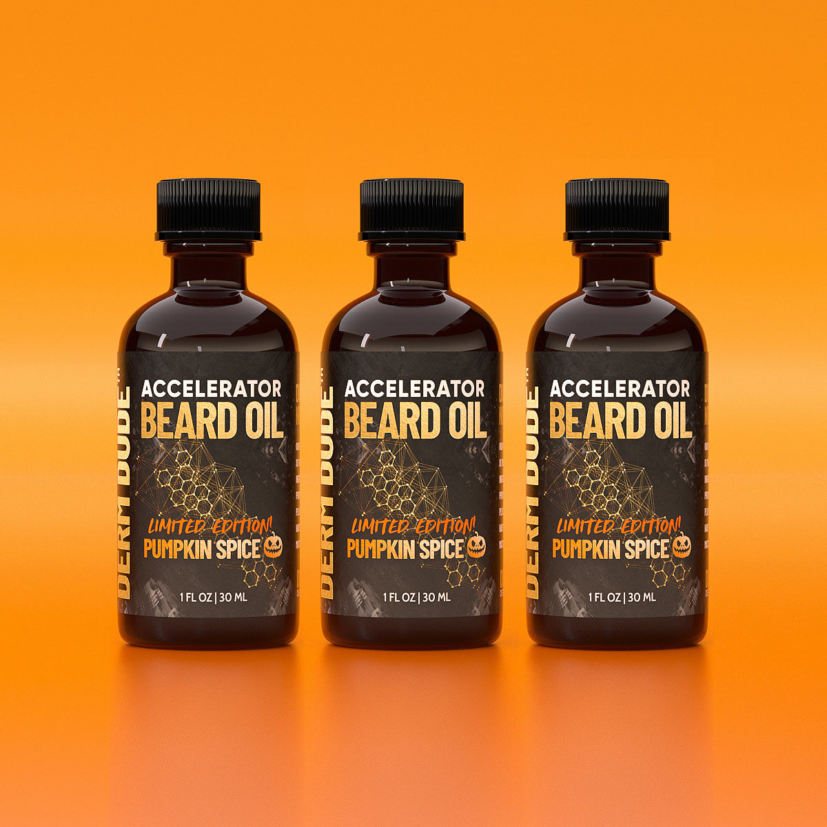 3 Pack Limited Edition Accelerator Beard Oil - Pumpkin Spice