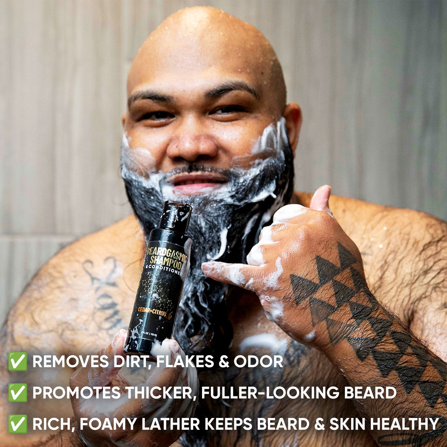 BeardGasmic™ 2-in-1 Beard Shampoo & Conditioner - Cedar & Citrus