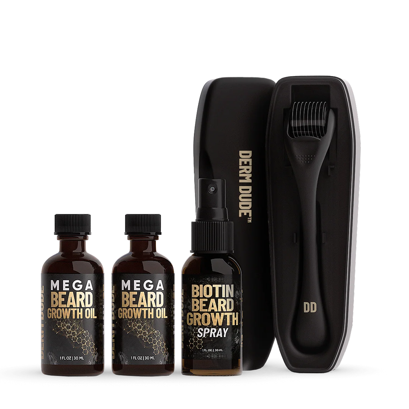Mega Beard Growth Oil & Biotin Power Pack + Free Beard Growth Roller