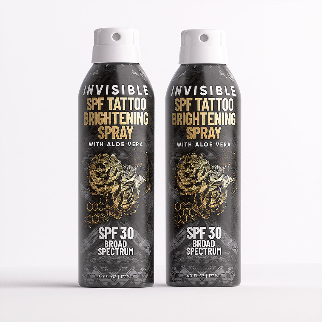 Invisible SPF 30 Tattoo Sunscreen + Brightening Spray Derm Dude