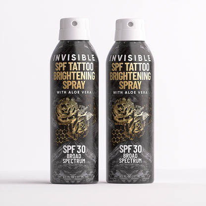 Invisible SPF 30 Tattoo Sunscreen + Brightening Spray Derm Dude