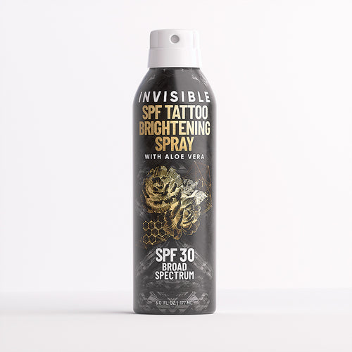 Invisible SPF 30 Tattoo Sunscreen + Brightening Spray Derm Dude